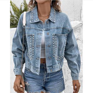 Studded Embellished Denim Jacket